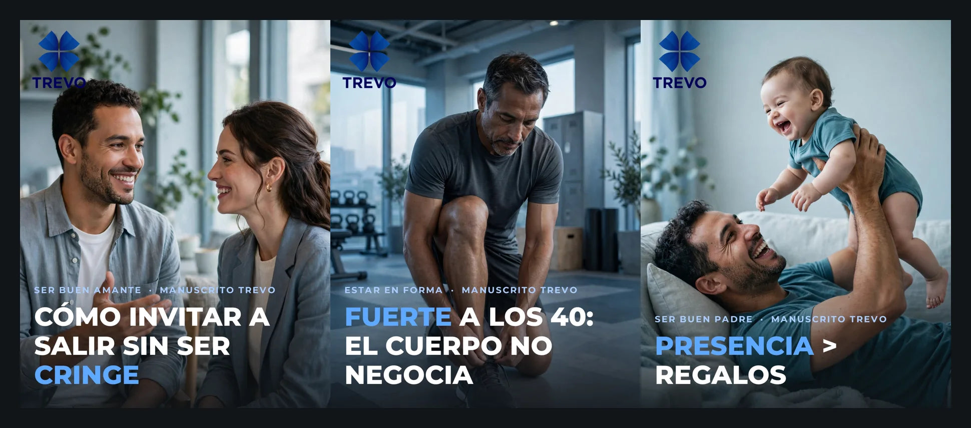 Tres portadas de manuscritos TREVO